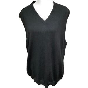 Joseph Abboud Black Merino Wool Men's Vest XL Sleek Comfortable Classic